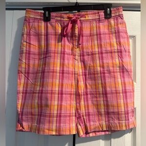 Liz & Co Plaid Pink/Orange/Yellow Women's Shorts